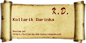 Kollarik Darinka névjegykártya